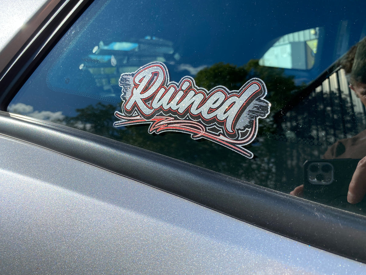 RUINED metal flake decal – Hatem Graphics